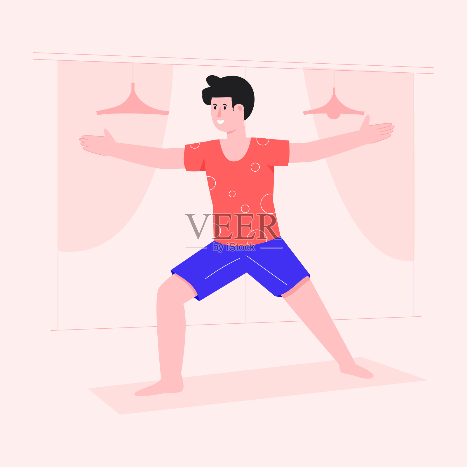 gomukhasana的平面插图插画图片素材