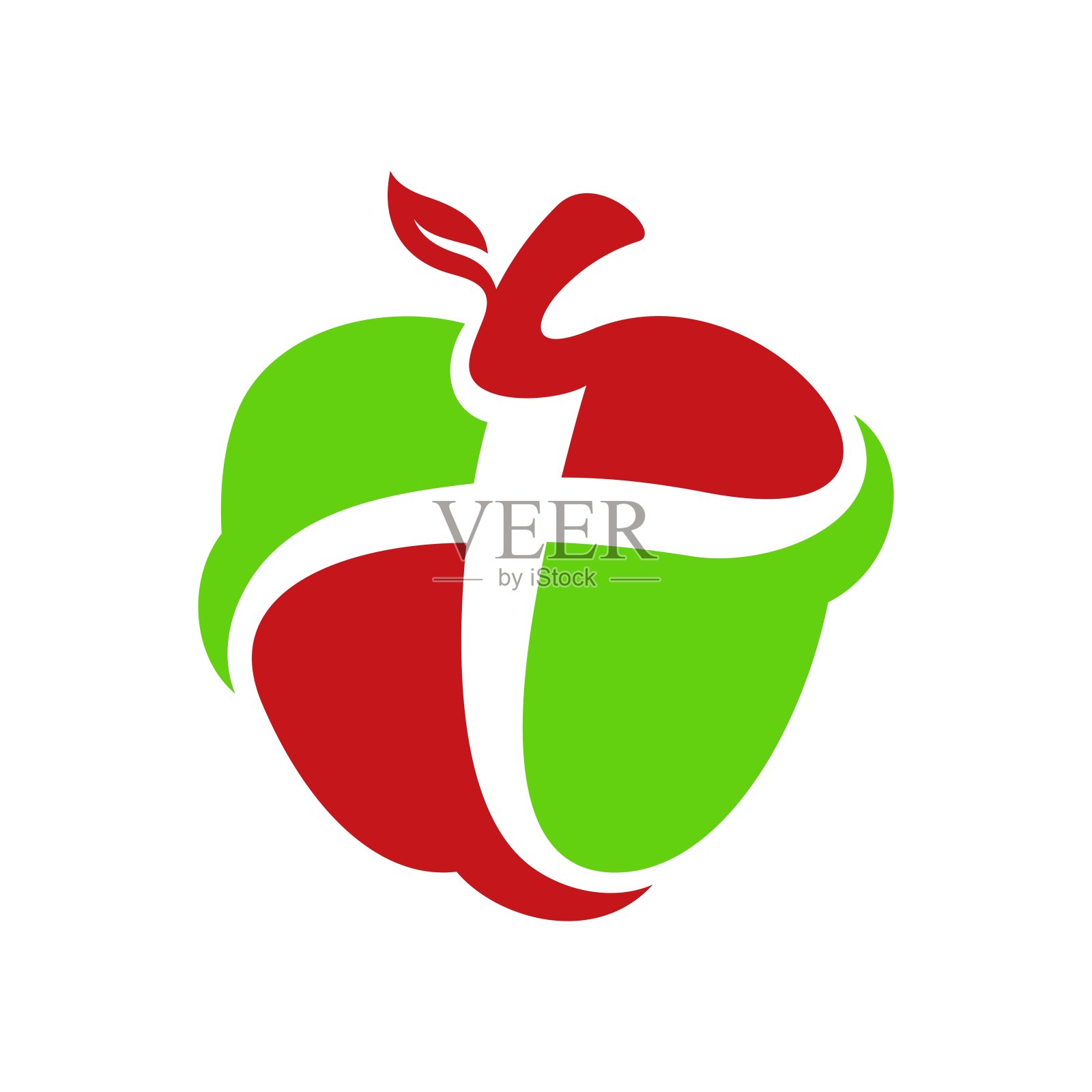 水果苹果十字教堂标志设计插画图片素材