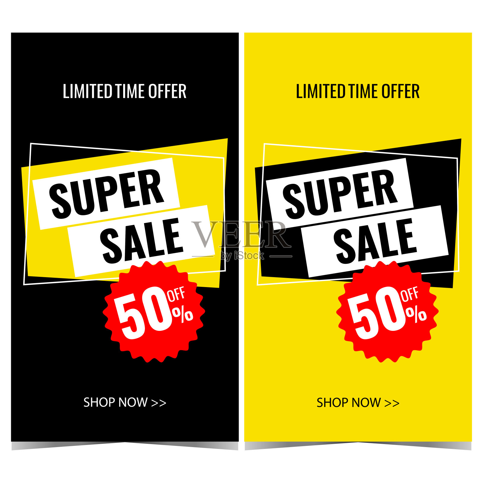 超级大甩卖横幅上有五折的价格公告。设计元素图片