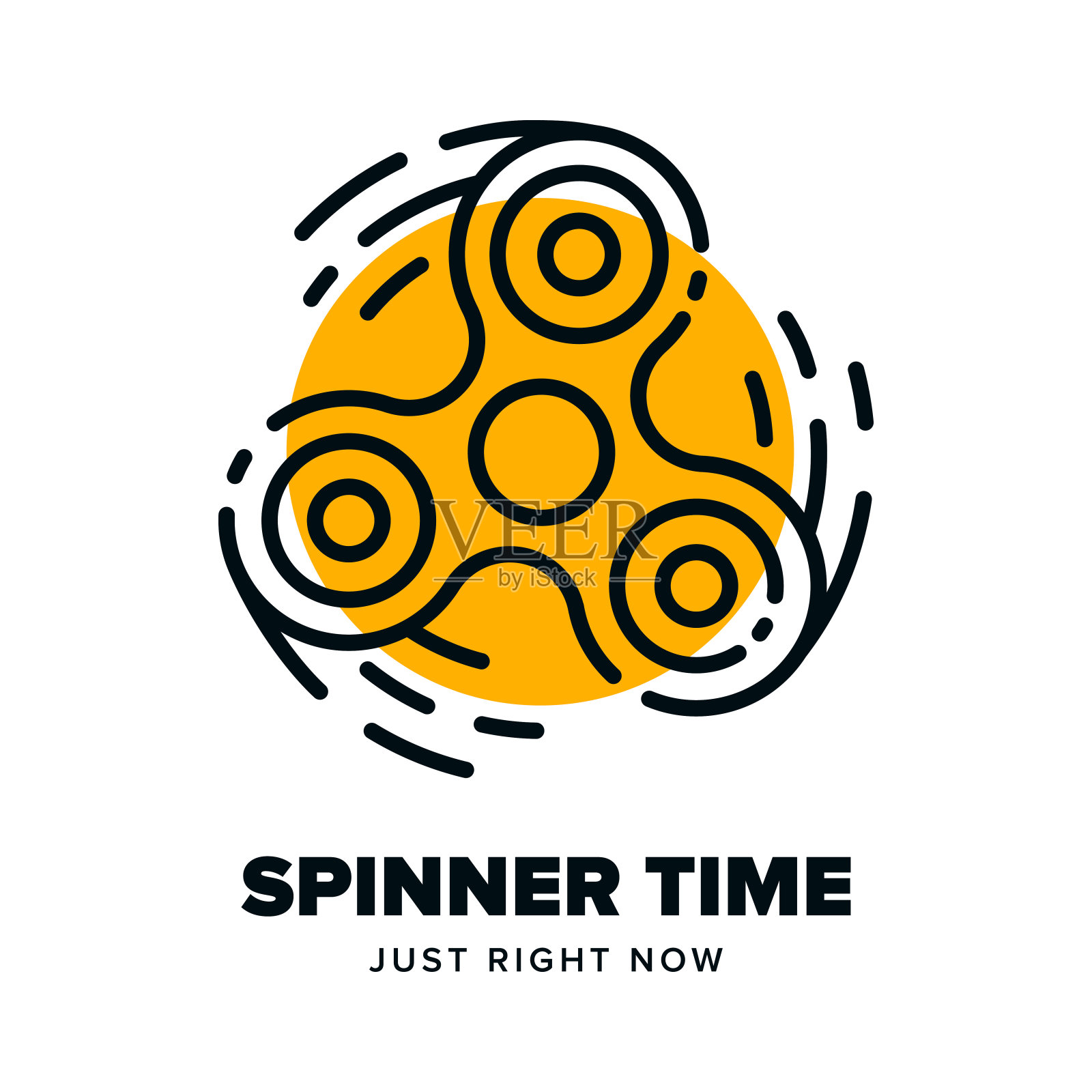 手指旋转器线性标志设计设计元素图片