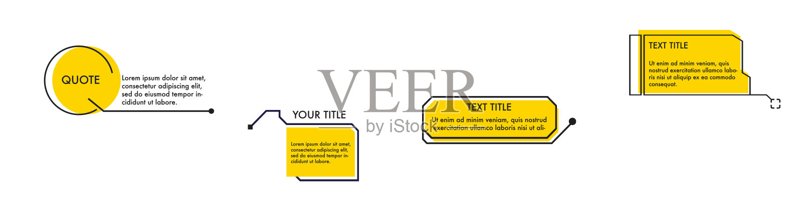 数字标注标题。一套HUD未来科幻框架。插画图片素材