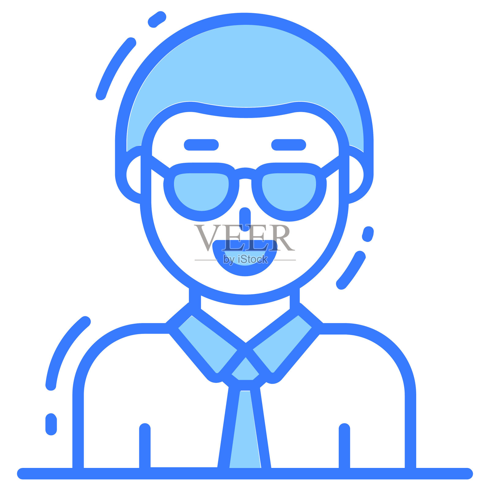 绅士图标，单头像矢量插图插画图片素材