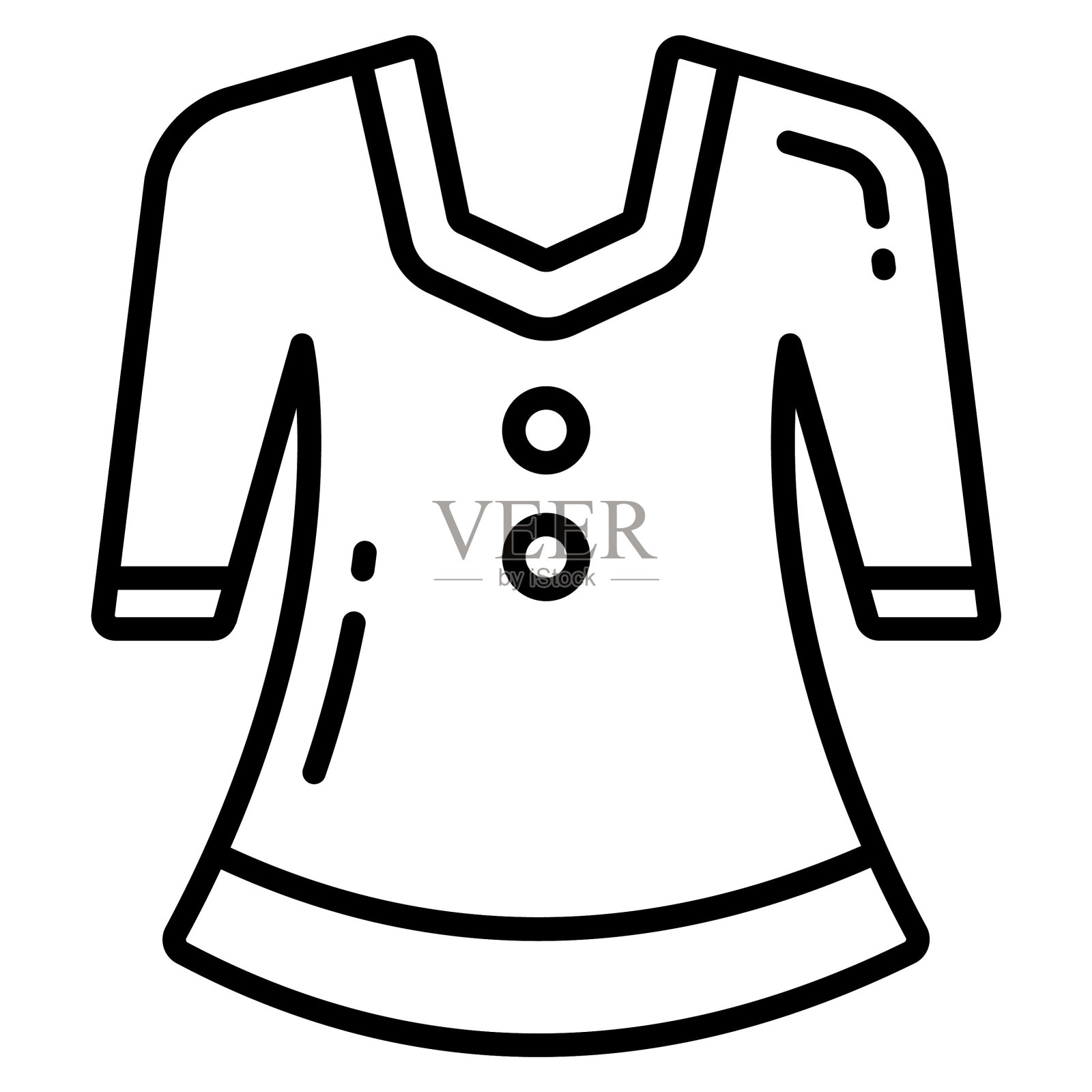 女士套装图标，时髦的风格，孤立的白色背景，股票矢量插图。插画图片素材