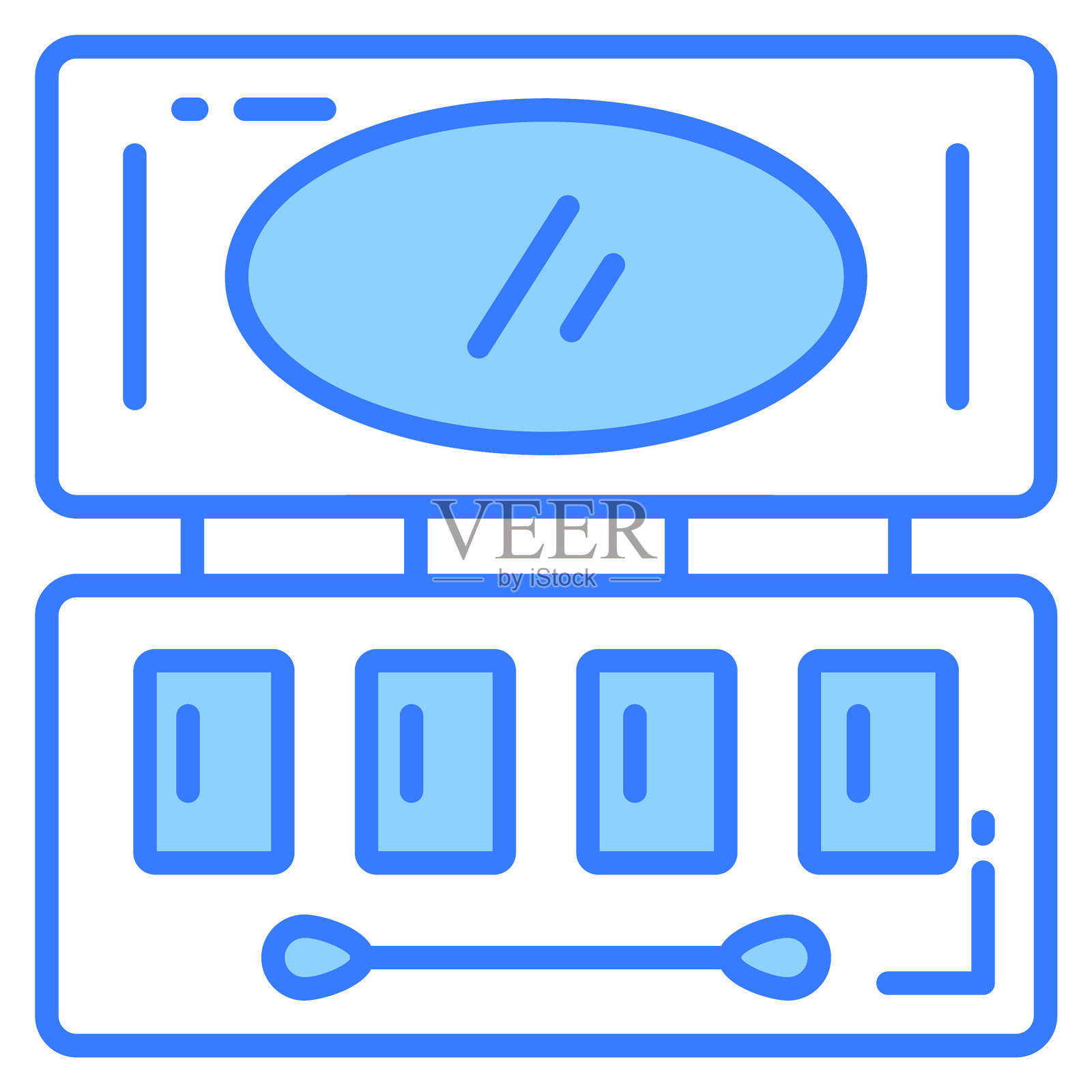 化妆套件图标，时髦的风格，孤立的白色背景，股票矢量插图。插画图片素材