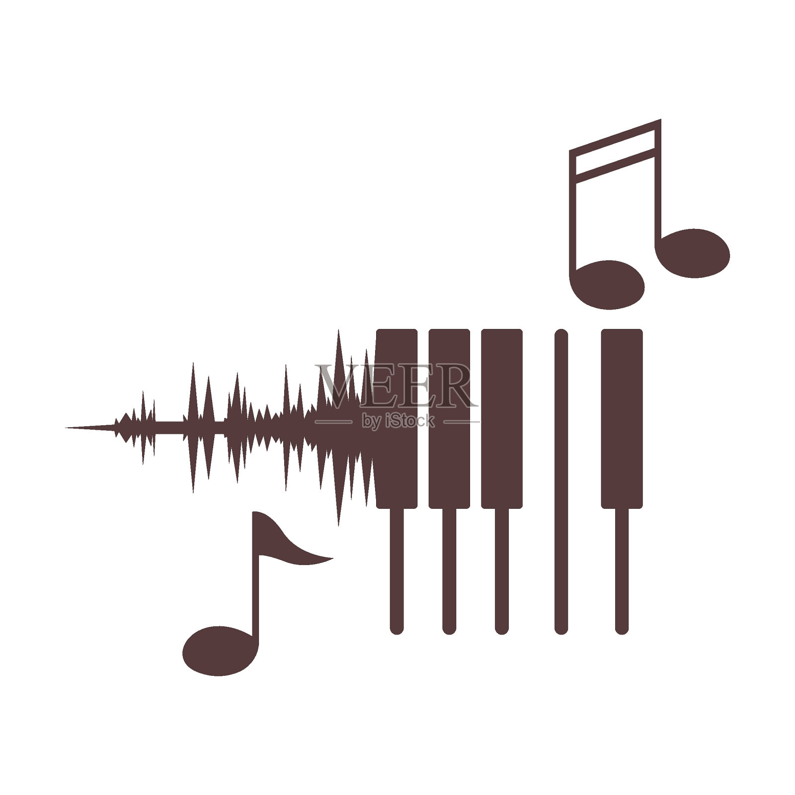 钢琴标志图标设计插画图片素材