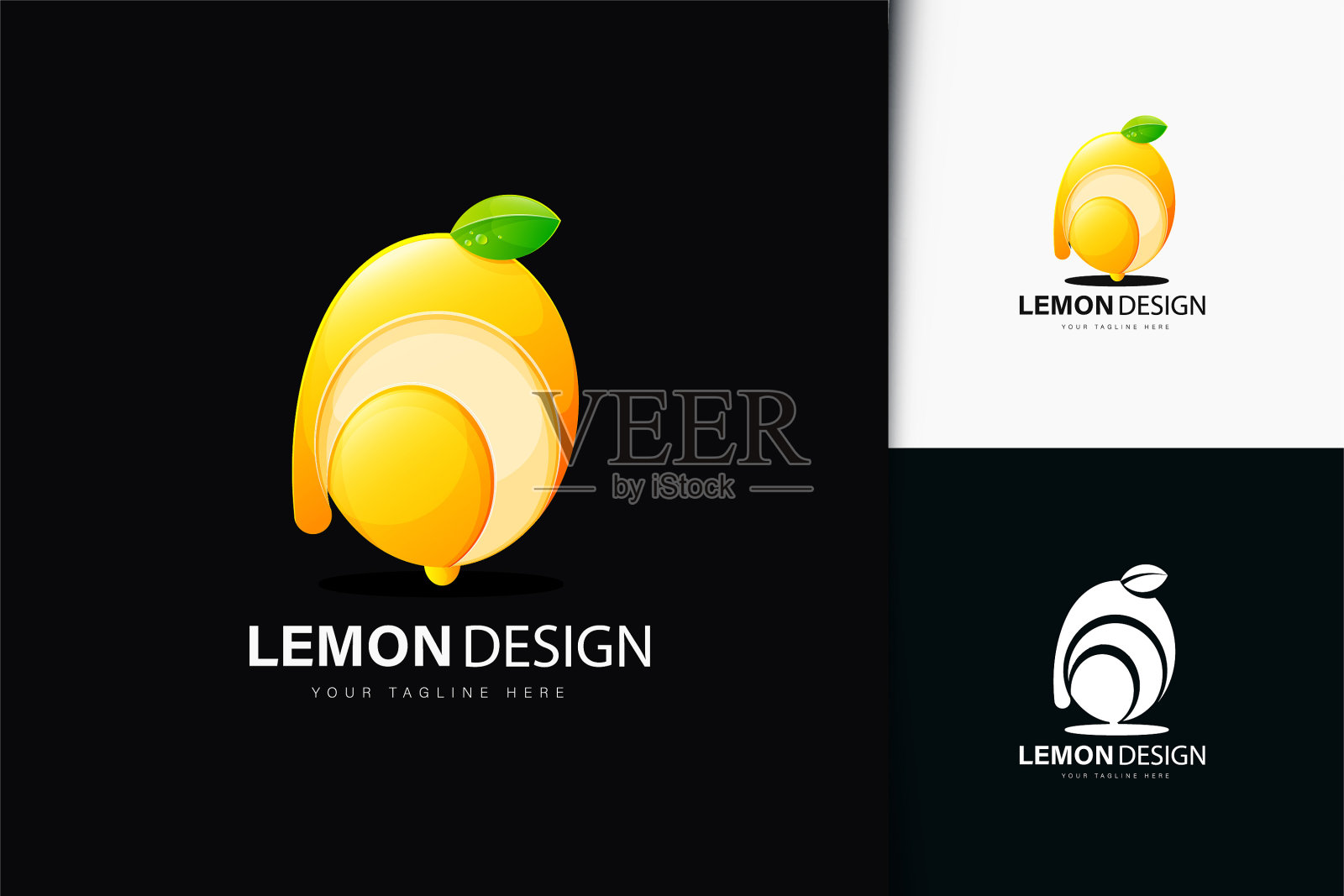 柠檬设计与渐变矢量插图插画图片素材