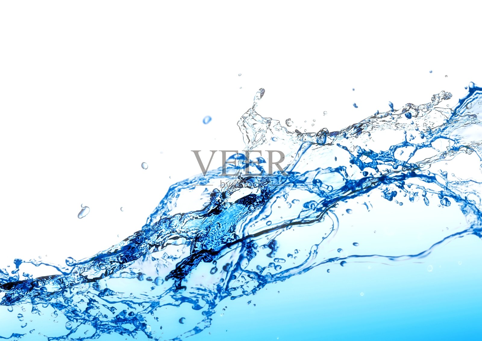 白色背景上孤立的水花照片摄影图片