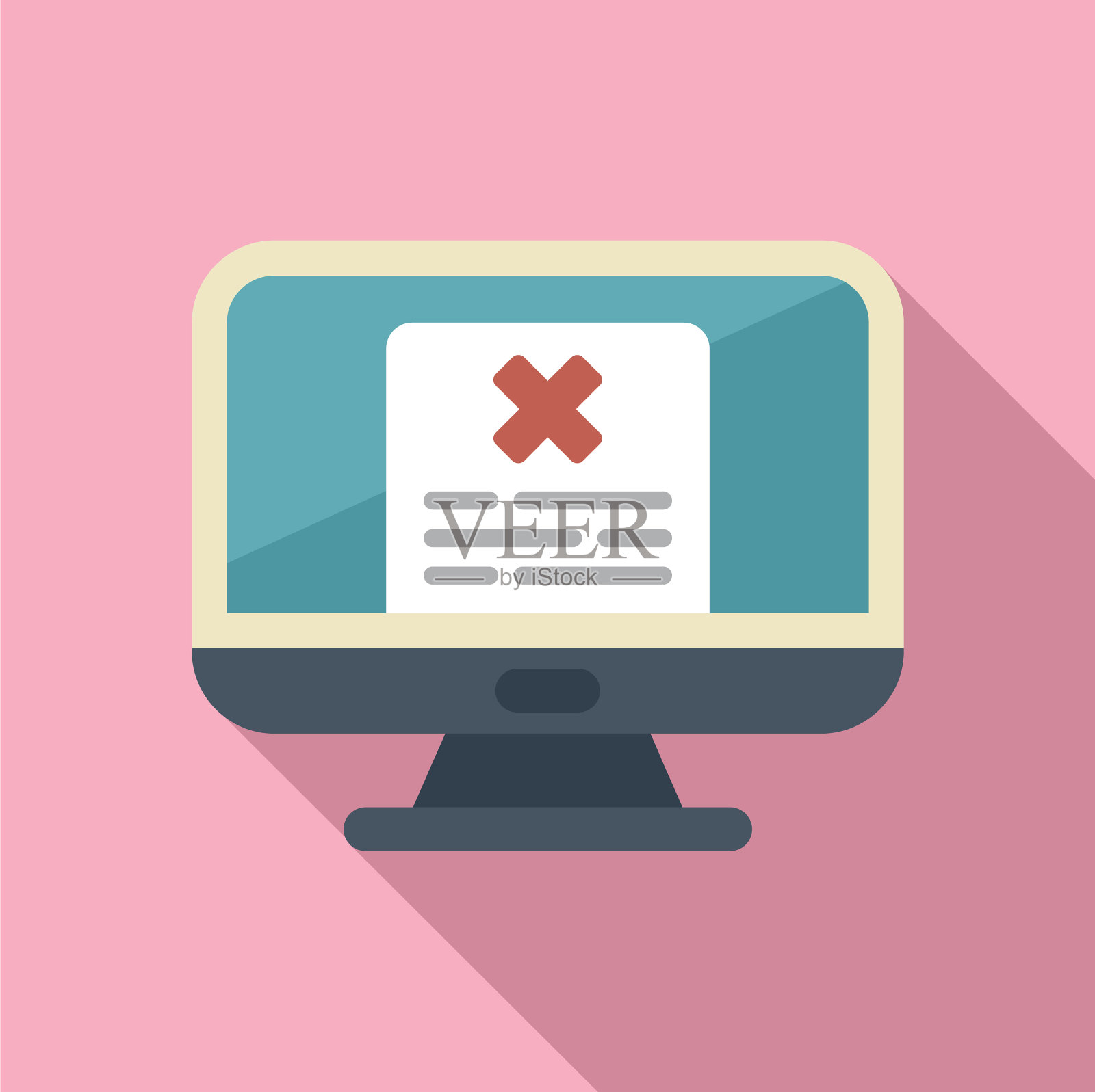 不喜欢显示器图标扁平的社交媒体插画图片素材