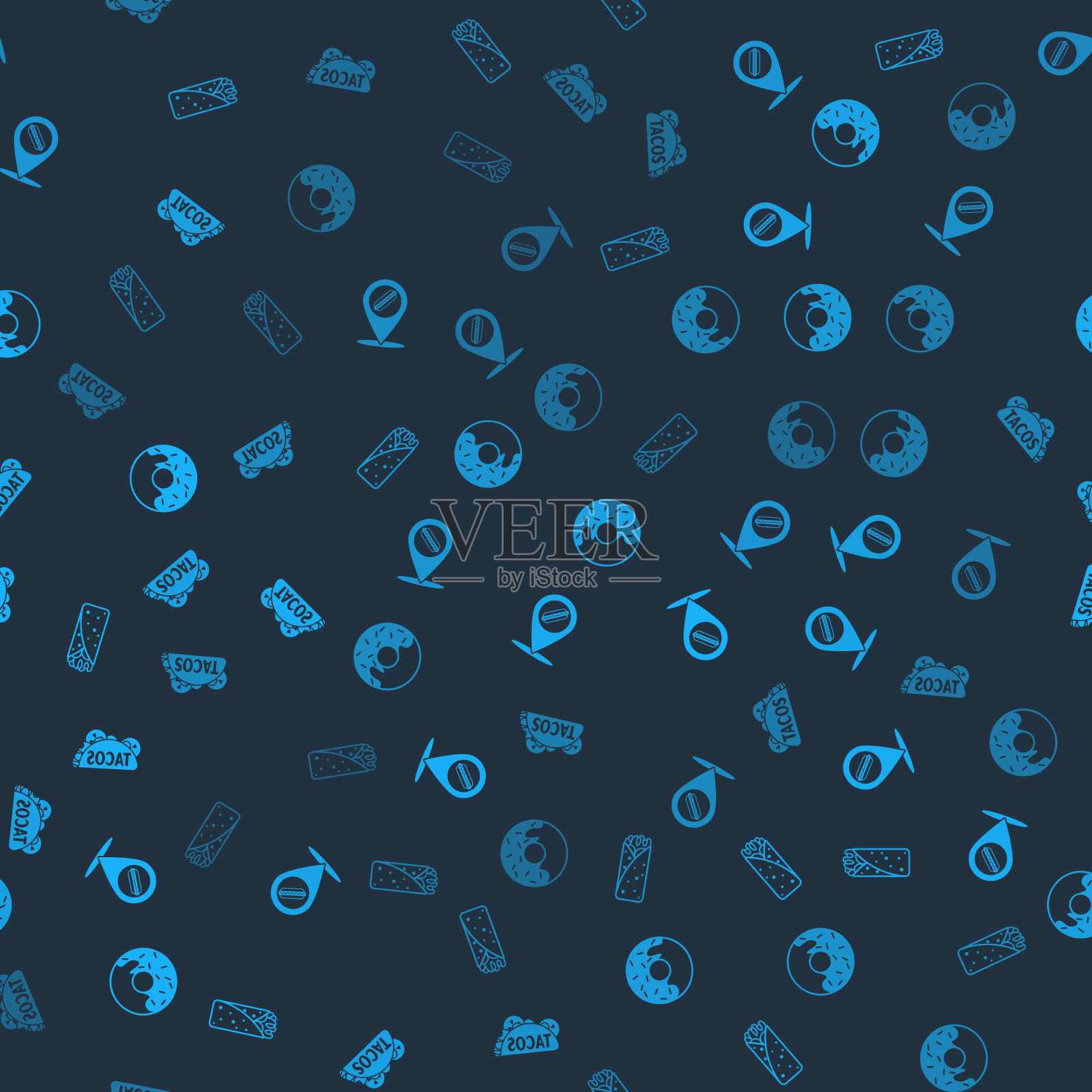 设置玉米饼位置与热狗甜甜圈和玉米卷图标素材