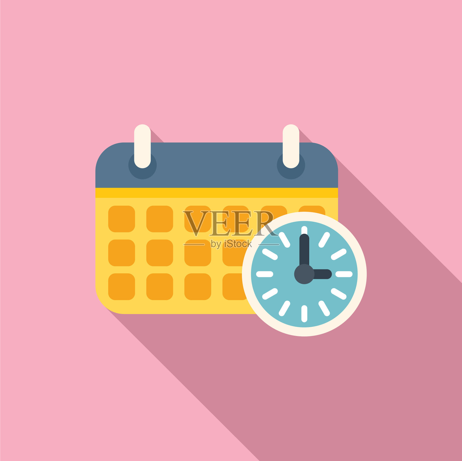 日历时间图标平面工作控制插画图片素材