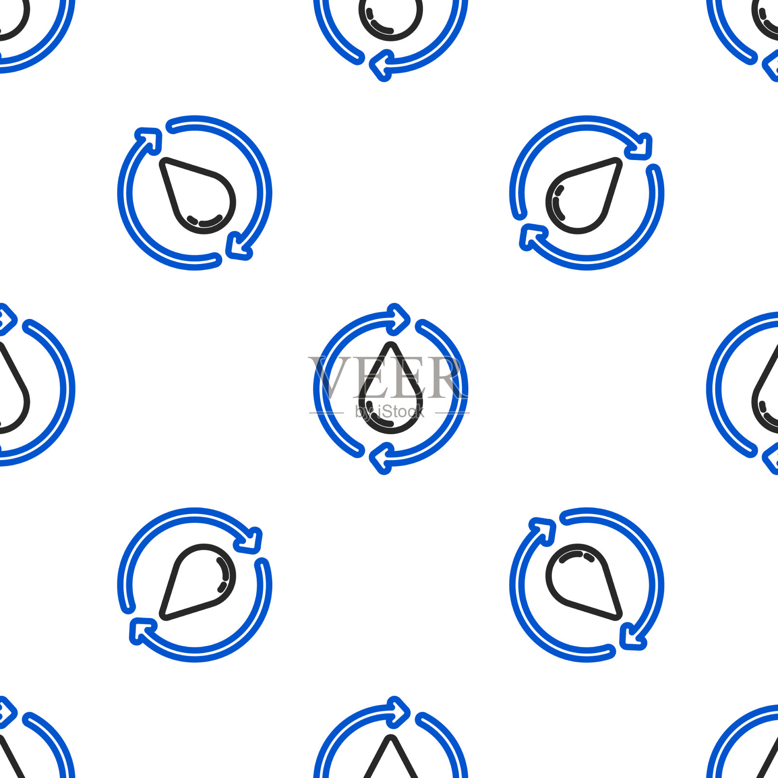 线回收干净水图标隔离无缝插画图片素材