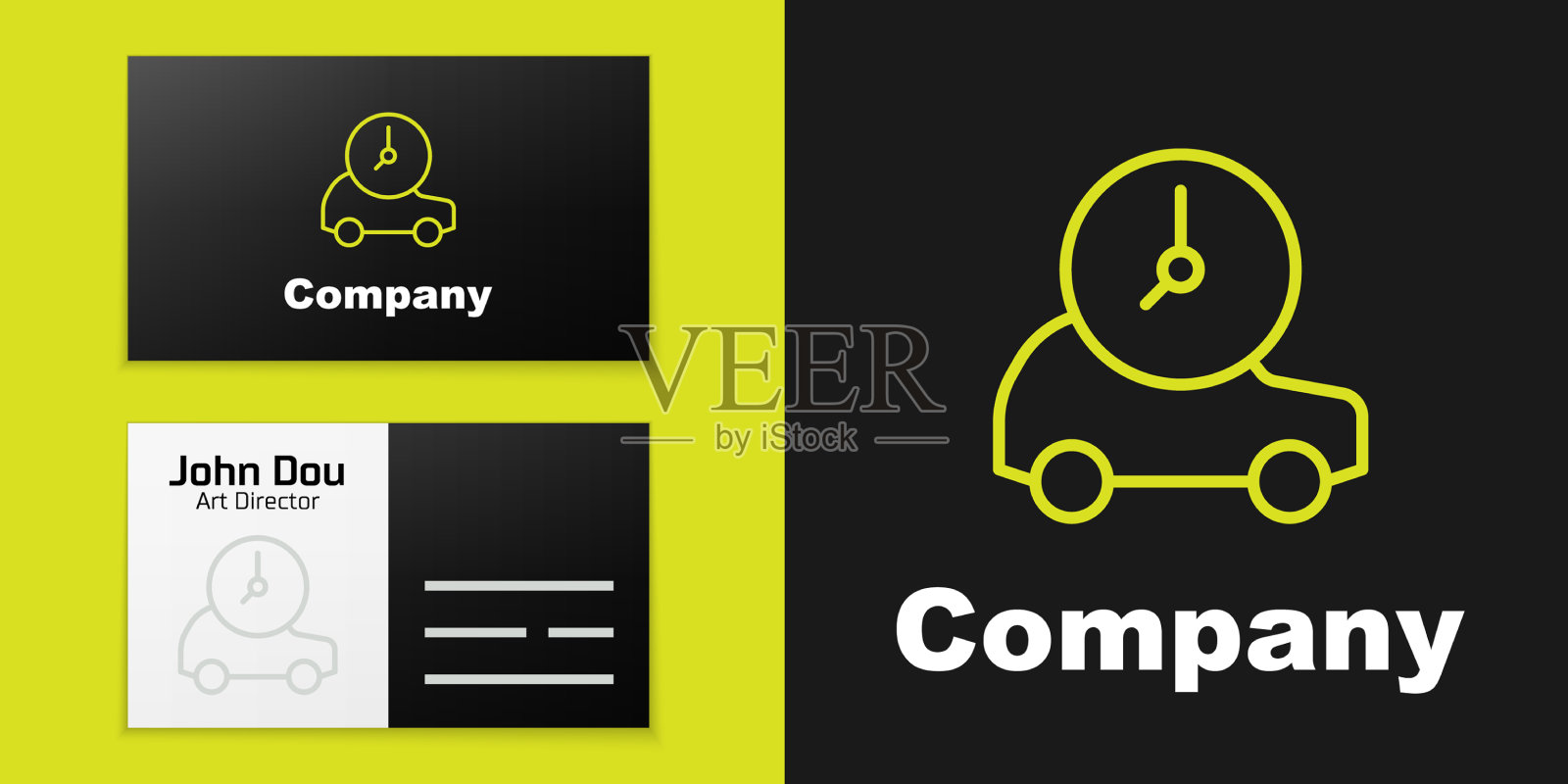 电动汽车标识线及电气电缆插画图片素材