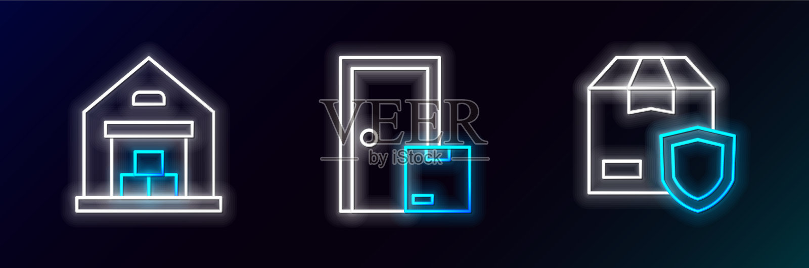 用盾构仓库设置线路运输安全图标素材