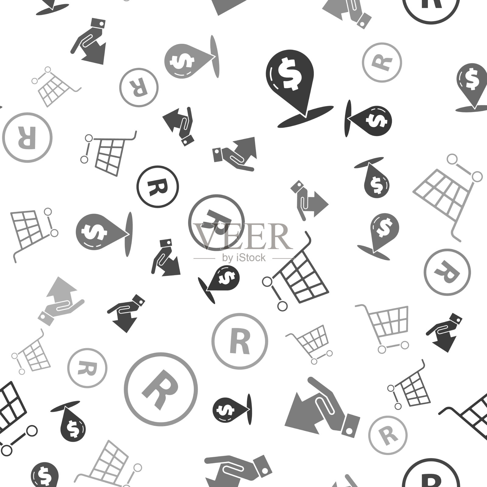 设置现金位置针钱在手购物图标素材