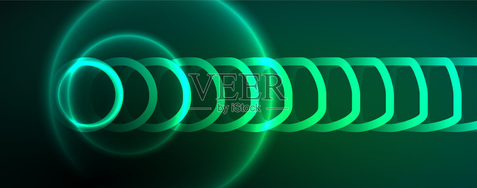 霓虹闪亮的圆圈抽象的背景技术插画图片素材