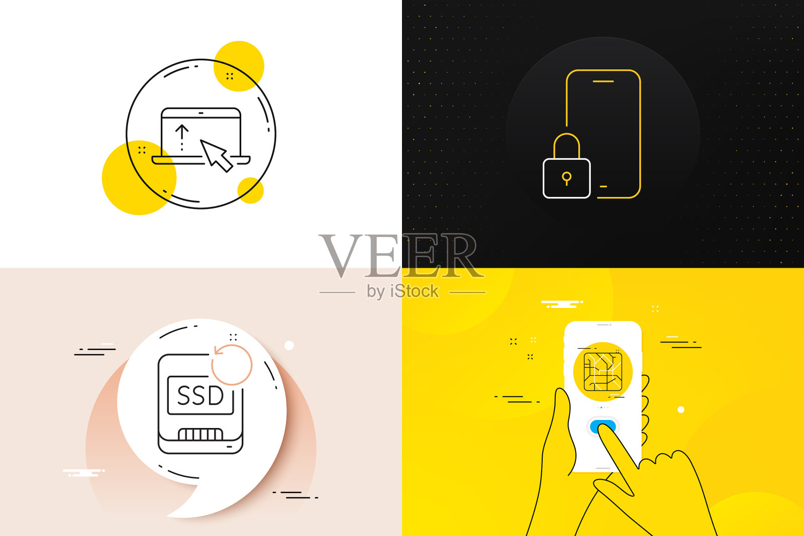 最小的滑动锁和恢复SSD插画图片素材