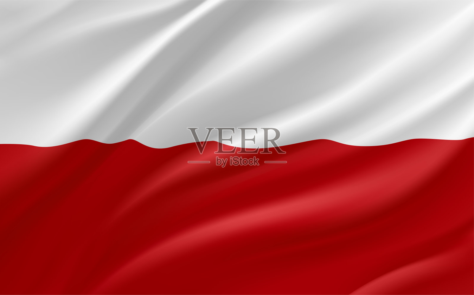 波兰国旗，3d矢量旗帜插画图片素材