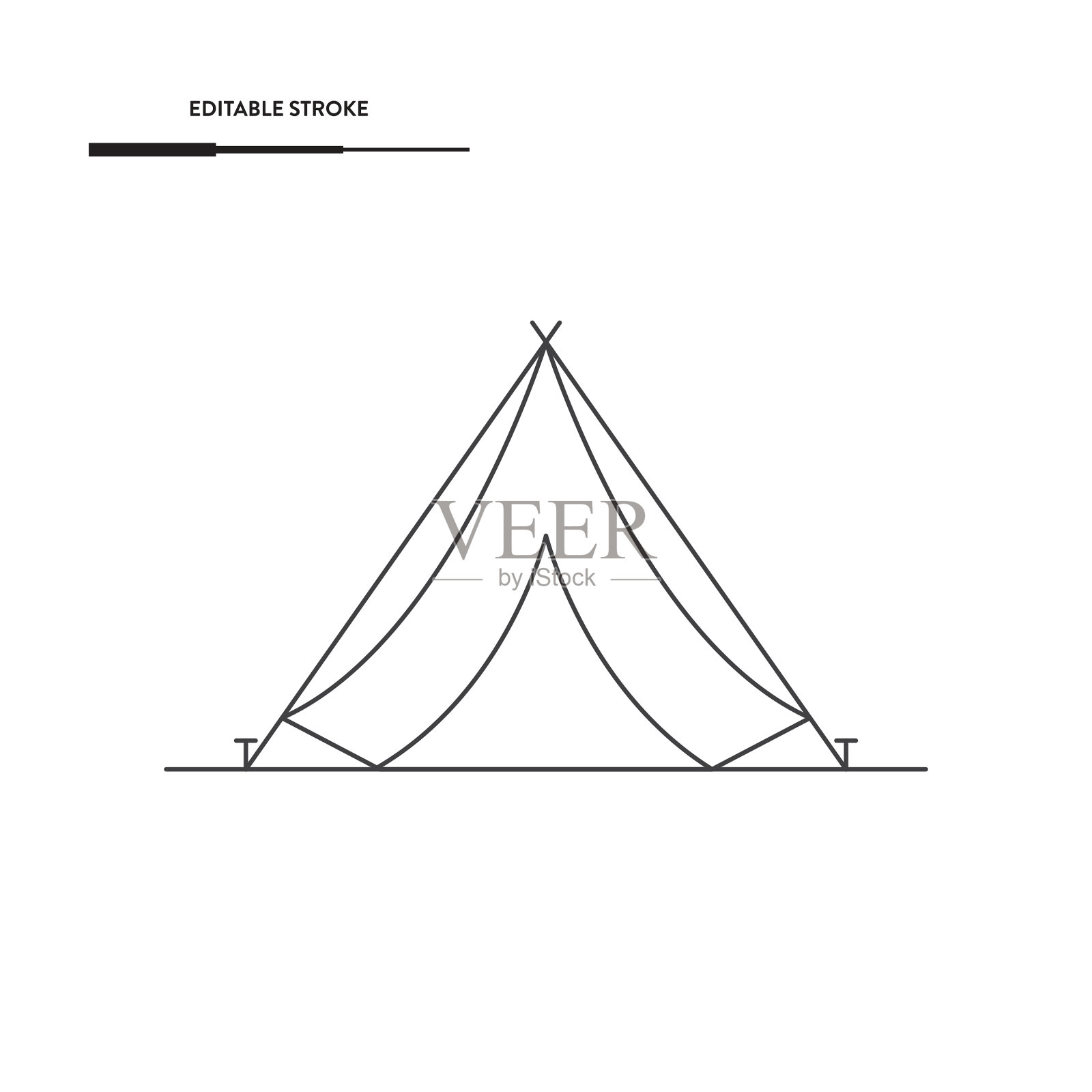 帐篷图标矢量设计。插画图片素材