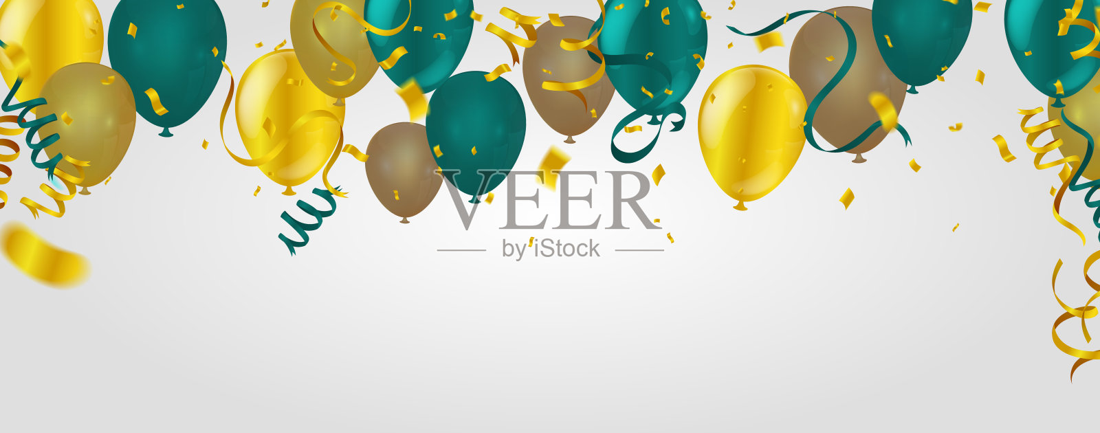 生日，周年，庆典，活动设计。矢量插图。风格夏季节日背景与彩色气球和花环。插画图片素材