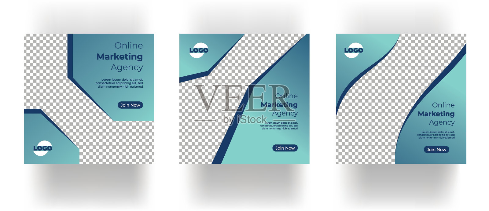 商务会议现场网络研讨会横幅邀请和社交媒体发布模板设计模板素材