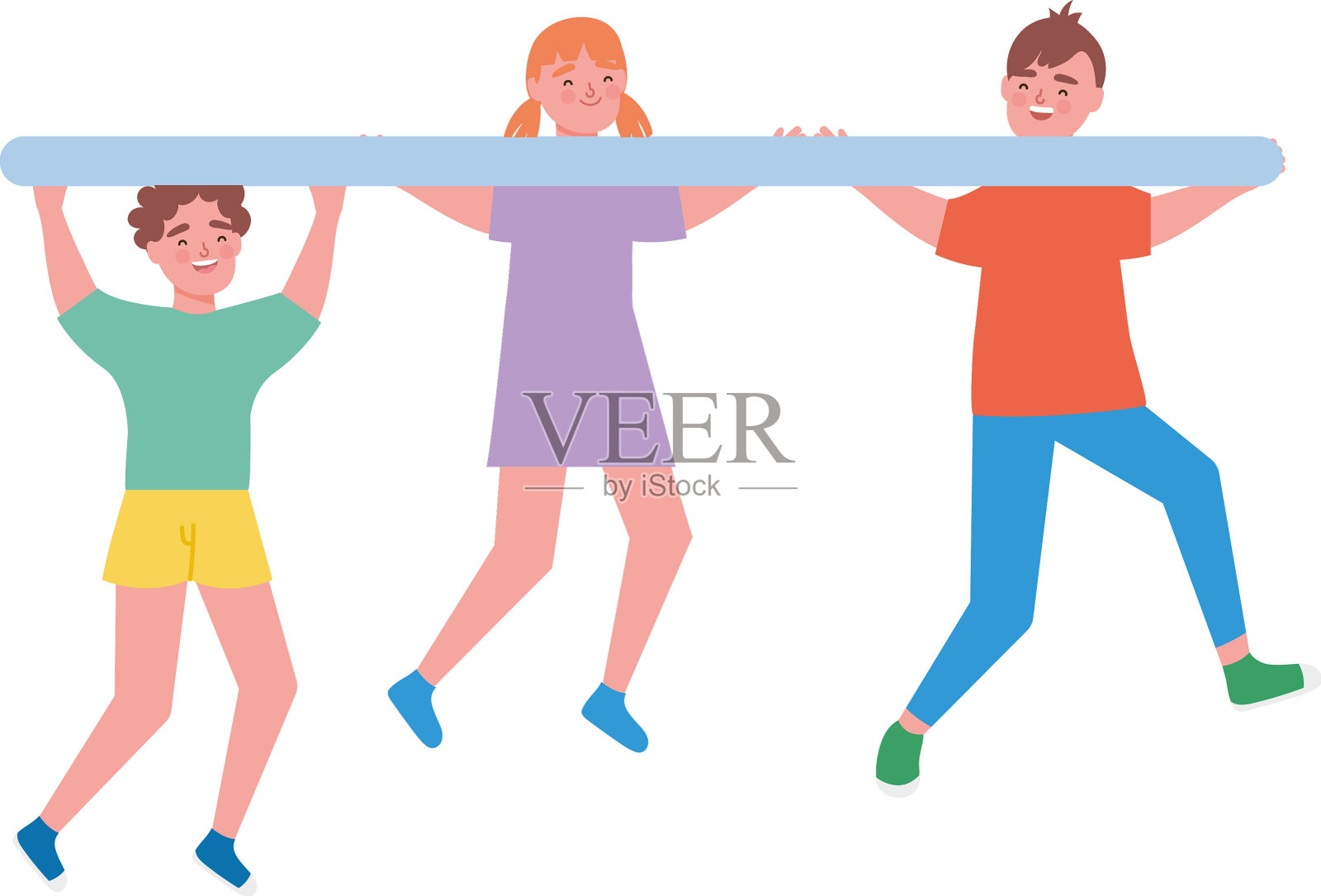 快乐的孩子们在玩耍设计元素图片