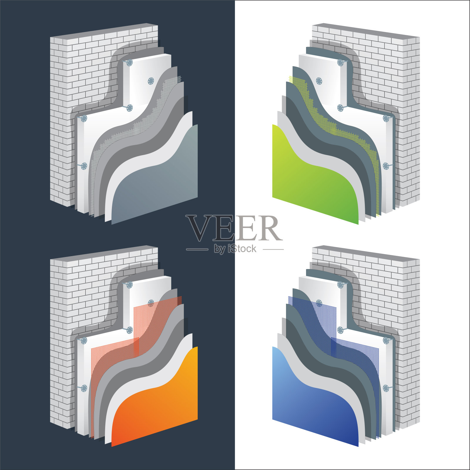 热绝缘。聚苯乙烯隔离墙设计模板素材