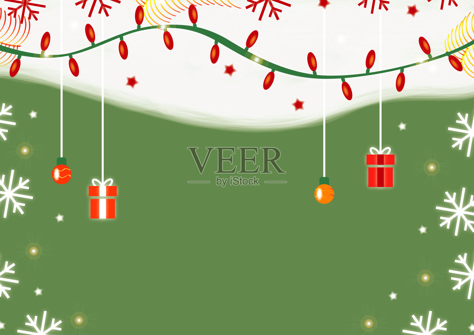 圣诞快乐和新年快乐的贺卡和背景插画图片素材