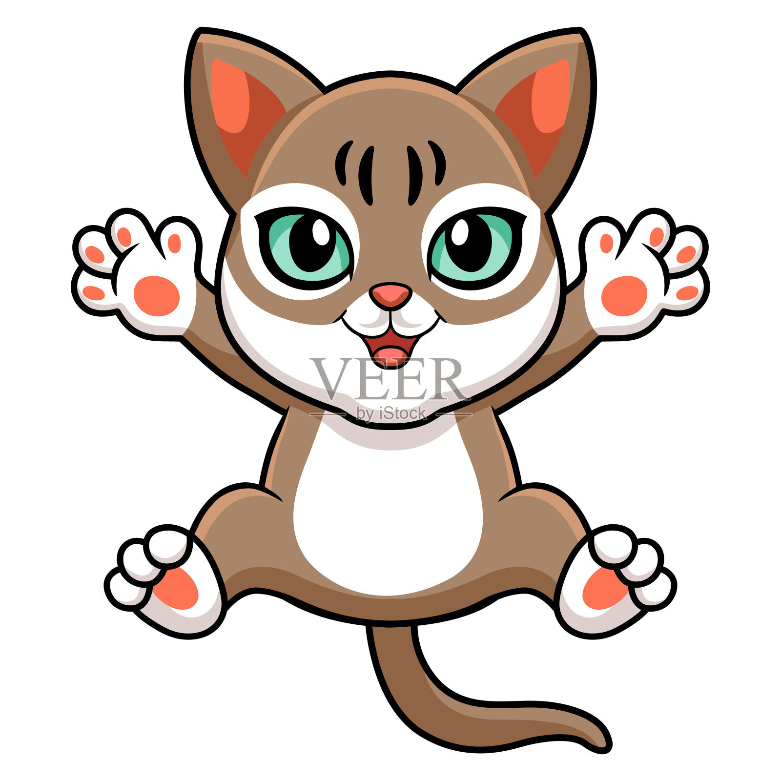 可爱的新加坡猫卡通造型插画图片素材