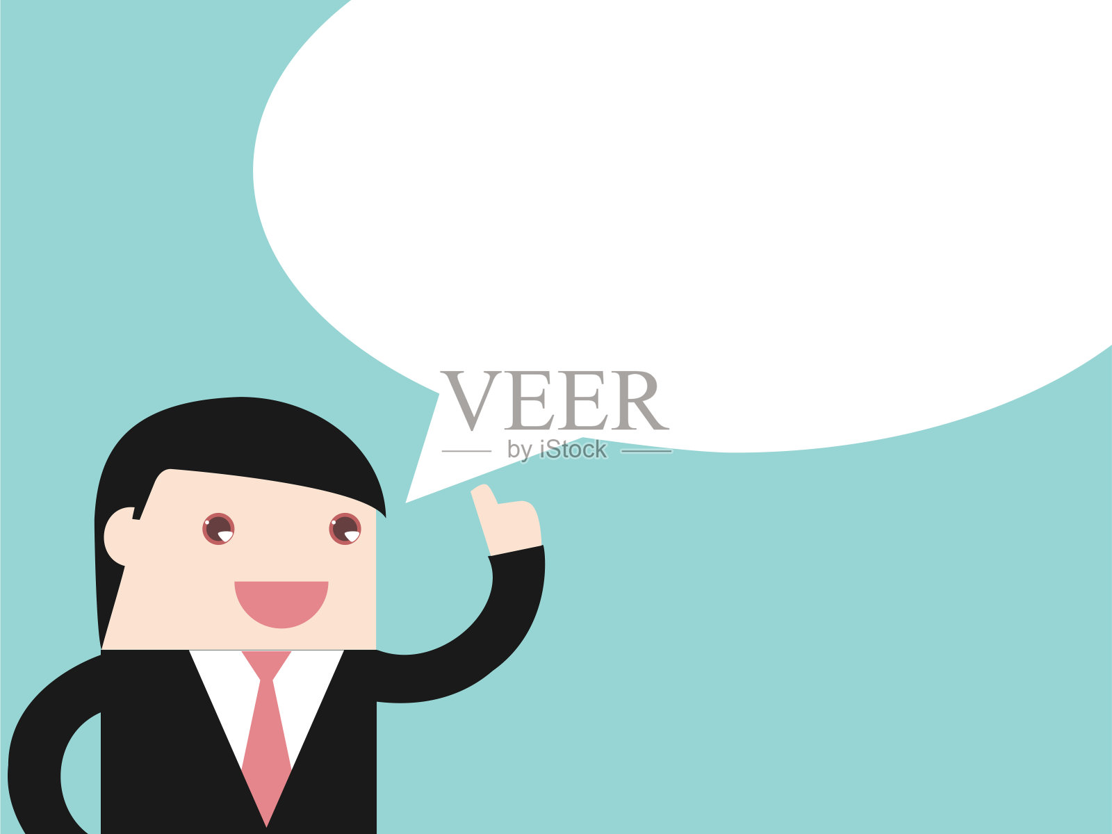 说话冒泡的行政商人插画图片素材