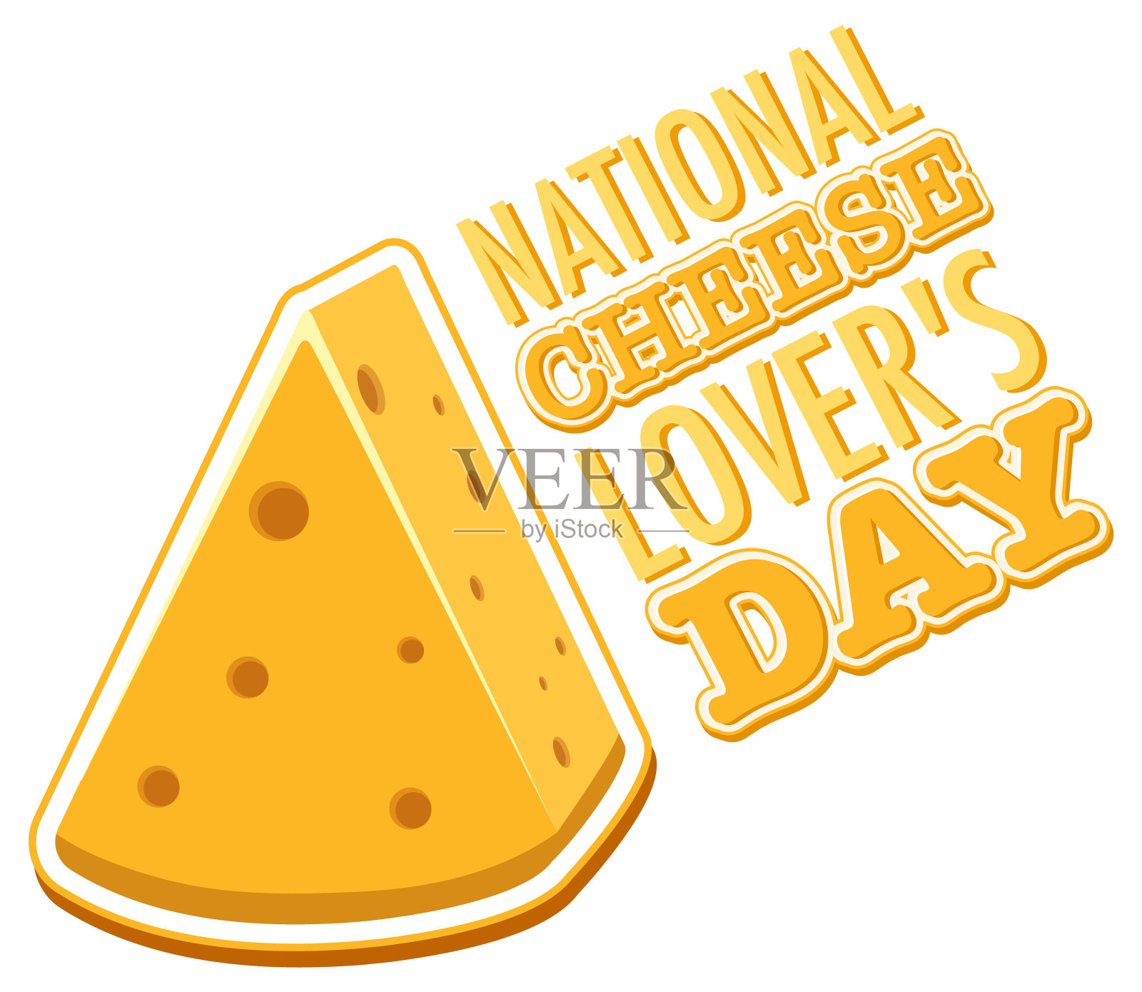 全国奶酪爱好者日标志横幅插画图片素材