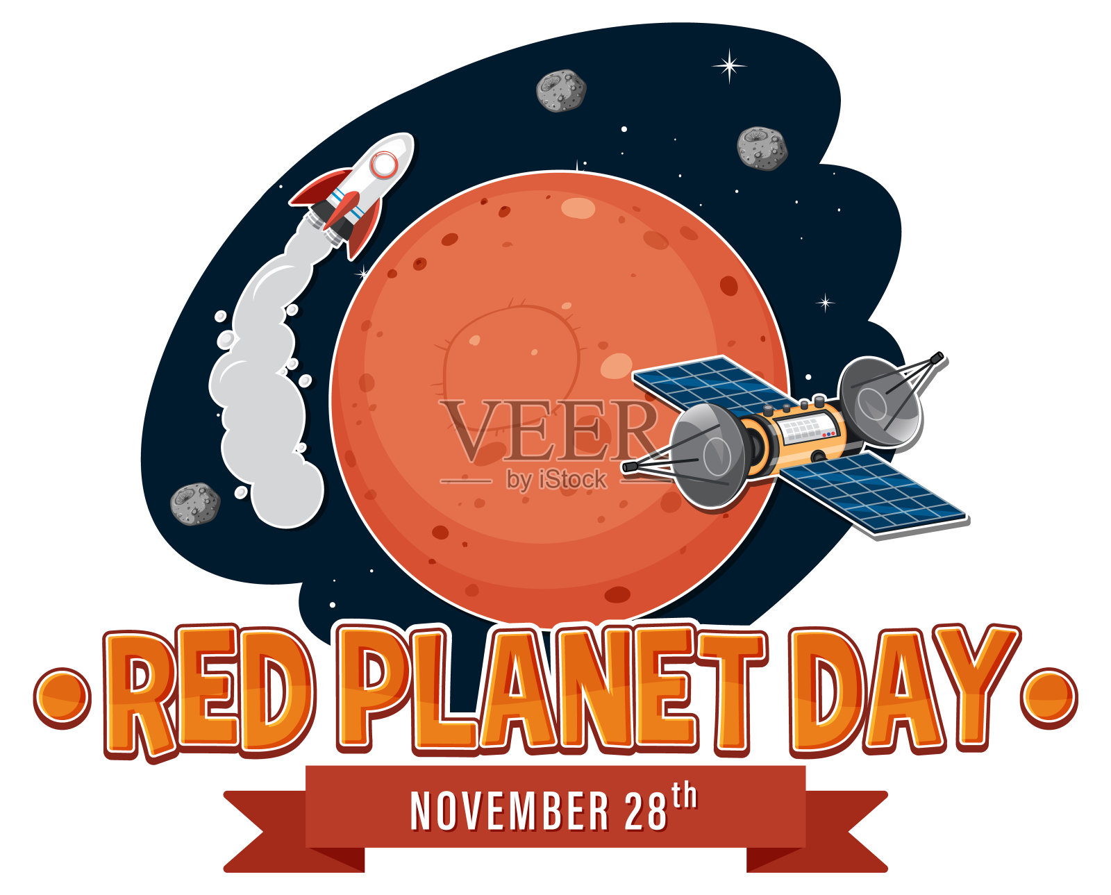 红色星球日海报模板设计模板素材