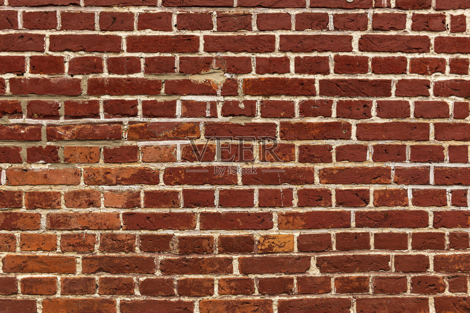 红砖墙背景与白色接缝照片摄影图片