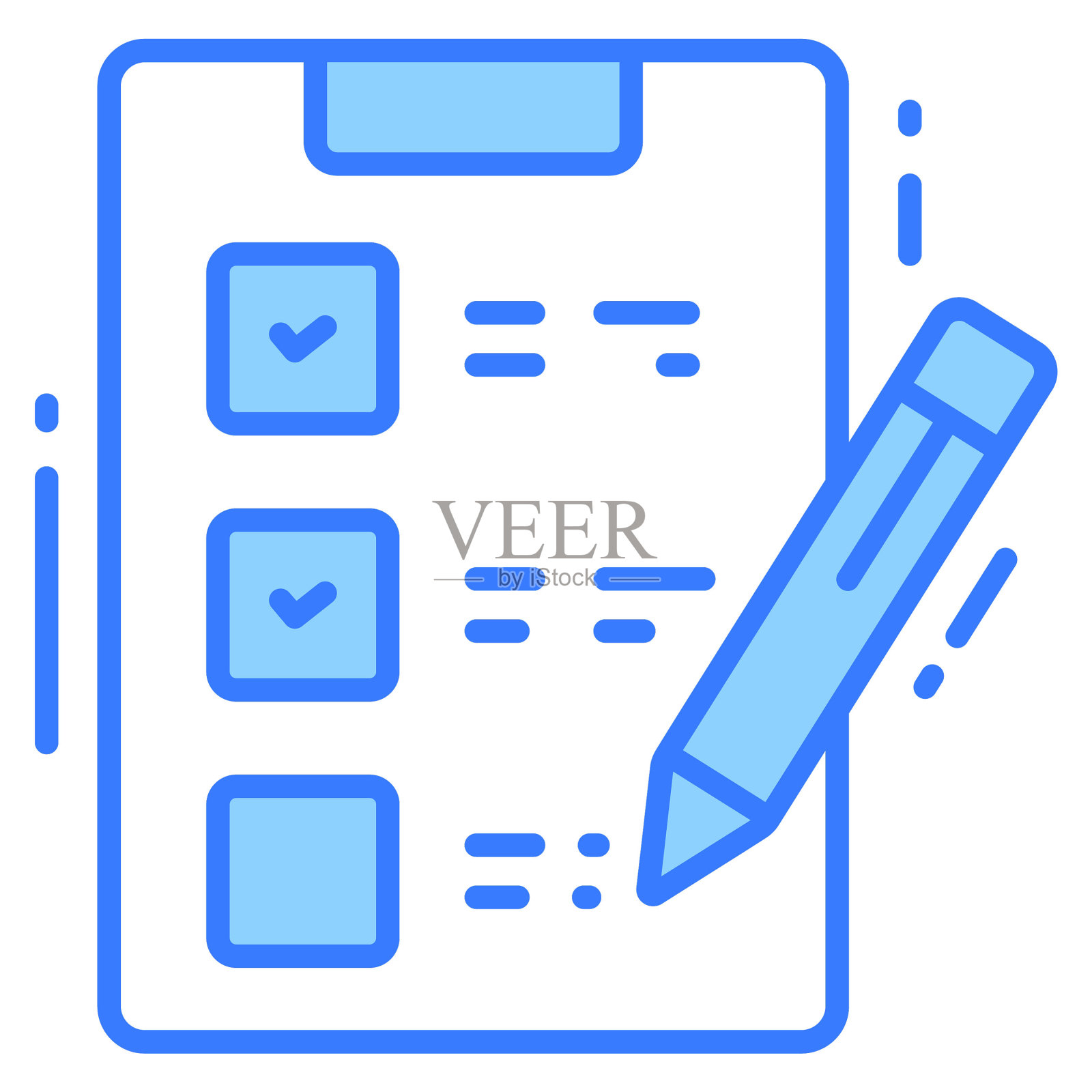 检查图标，调查和反馈，现代矢量插图插画图片素材