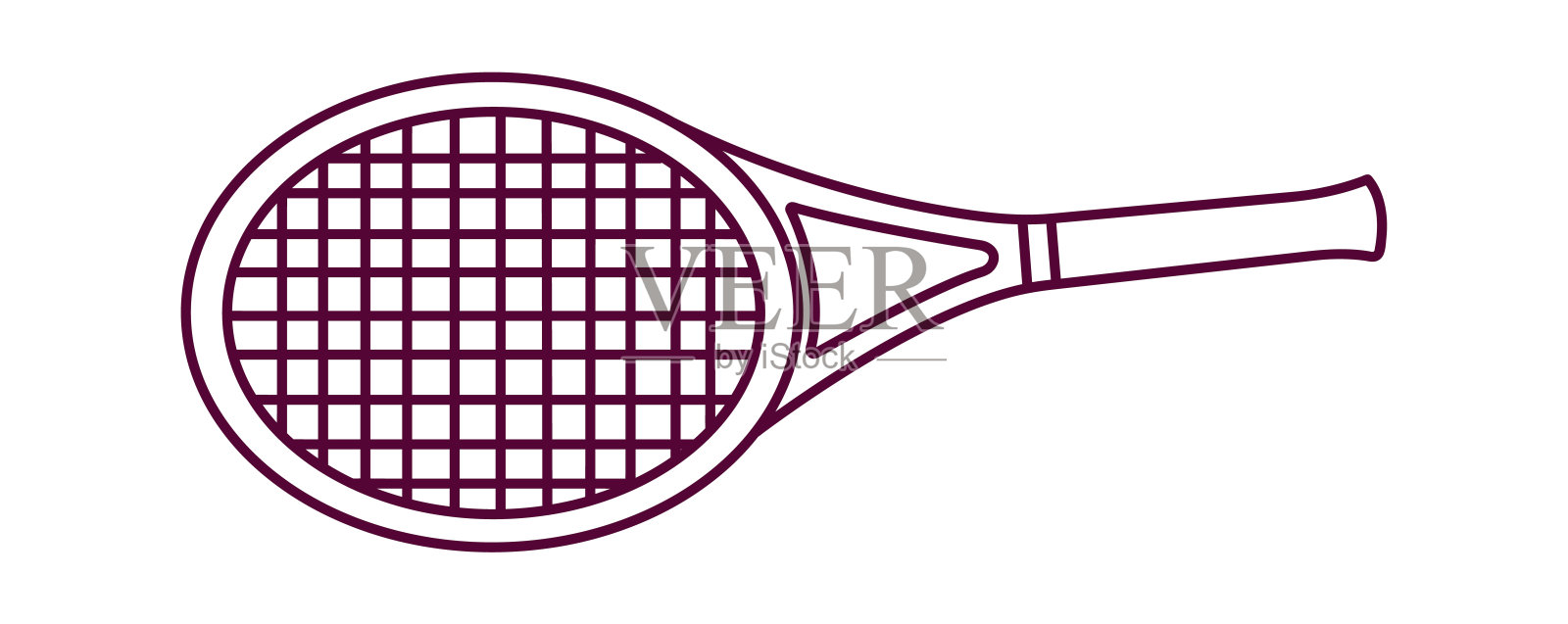 网球拍。体育图标。矢量图设计元素图片