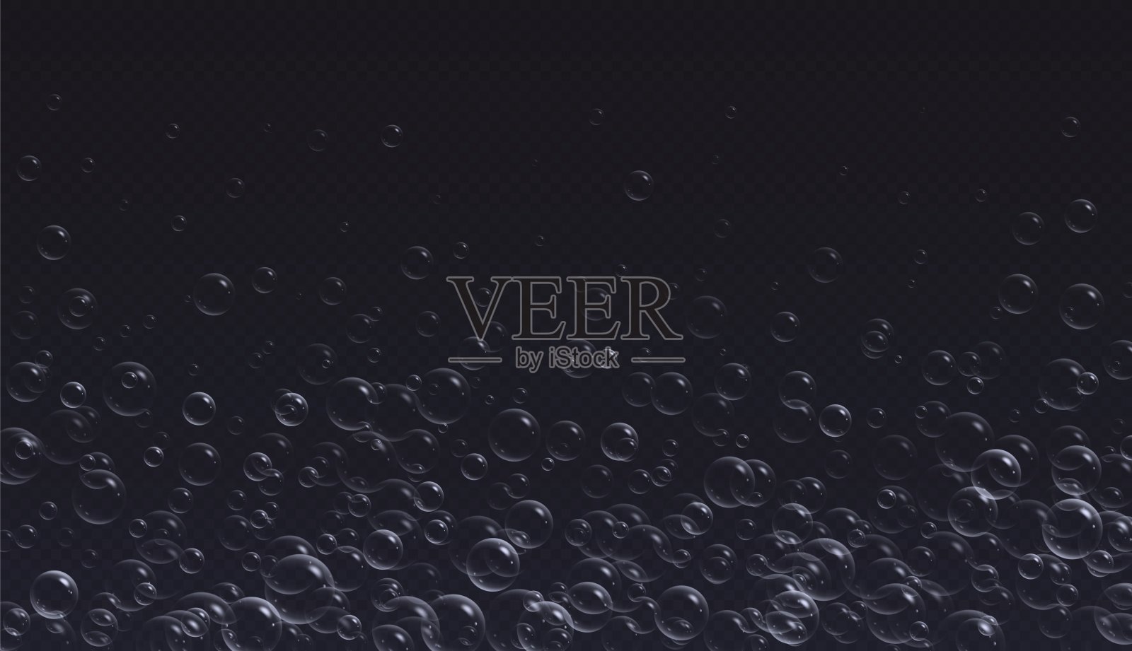 逼真的肥皂泡与彩虹反射，彩虹洗发水泡沫插画图片素材