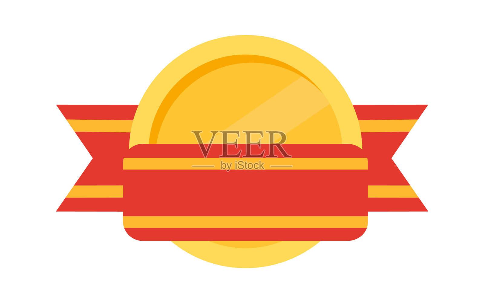 金牌带条。体育冠军奖杯。矢量图插画图片素材