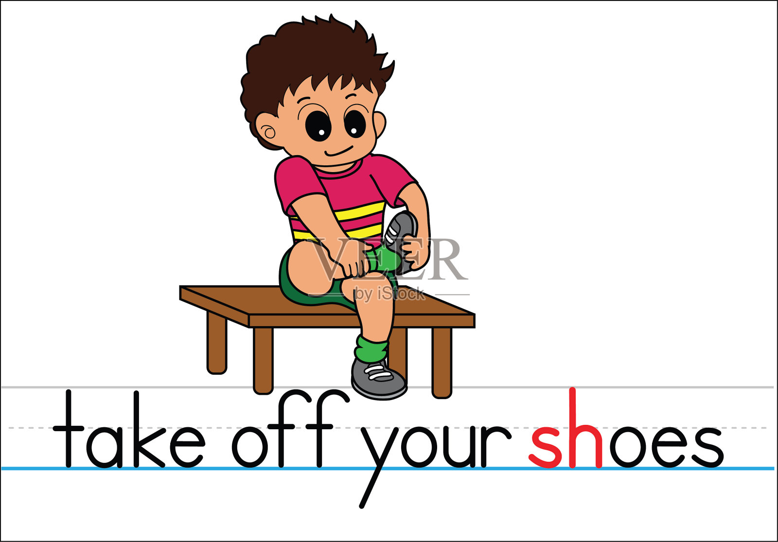 穿上-脱掉鞋子插画图片素材