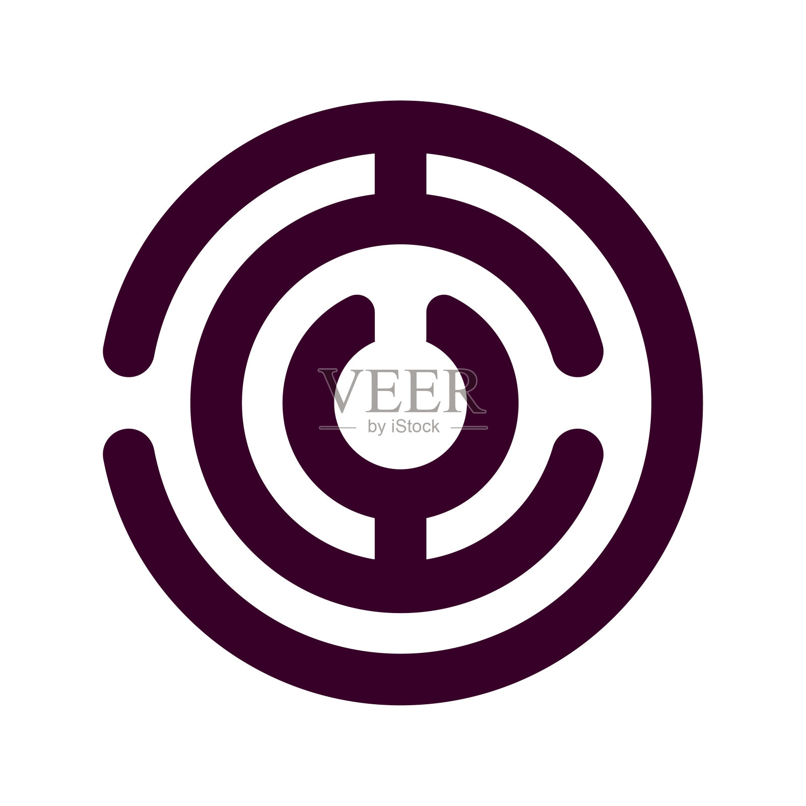 圆的迷宫。圆的形状。经营战略概念。矢量插图。股票的形象。插画图片素材