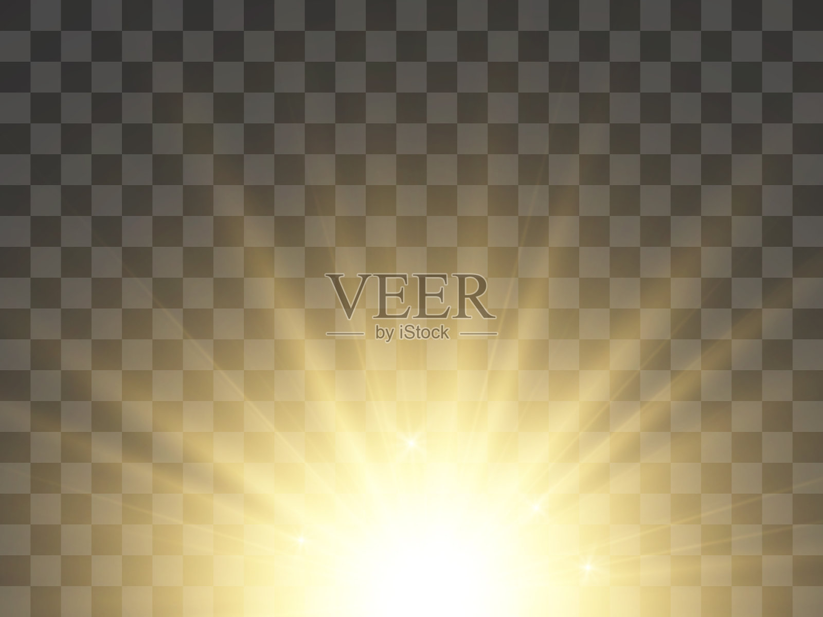 明亮美丽的星星。透明背景上的光效果插图。插画图片素材