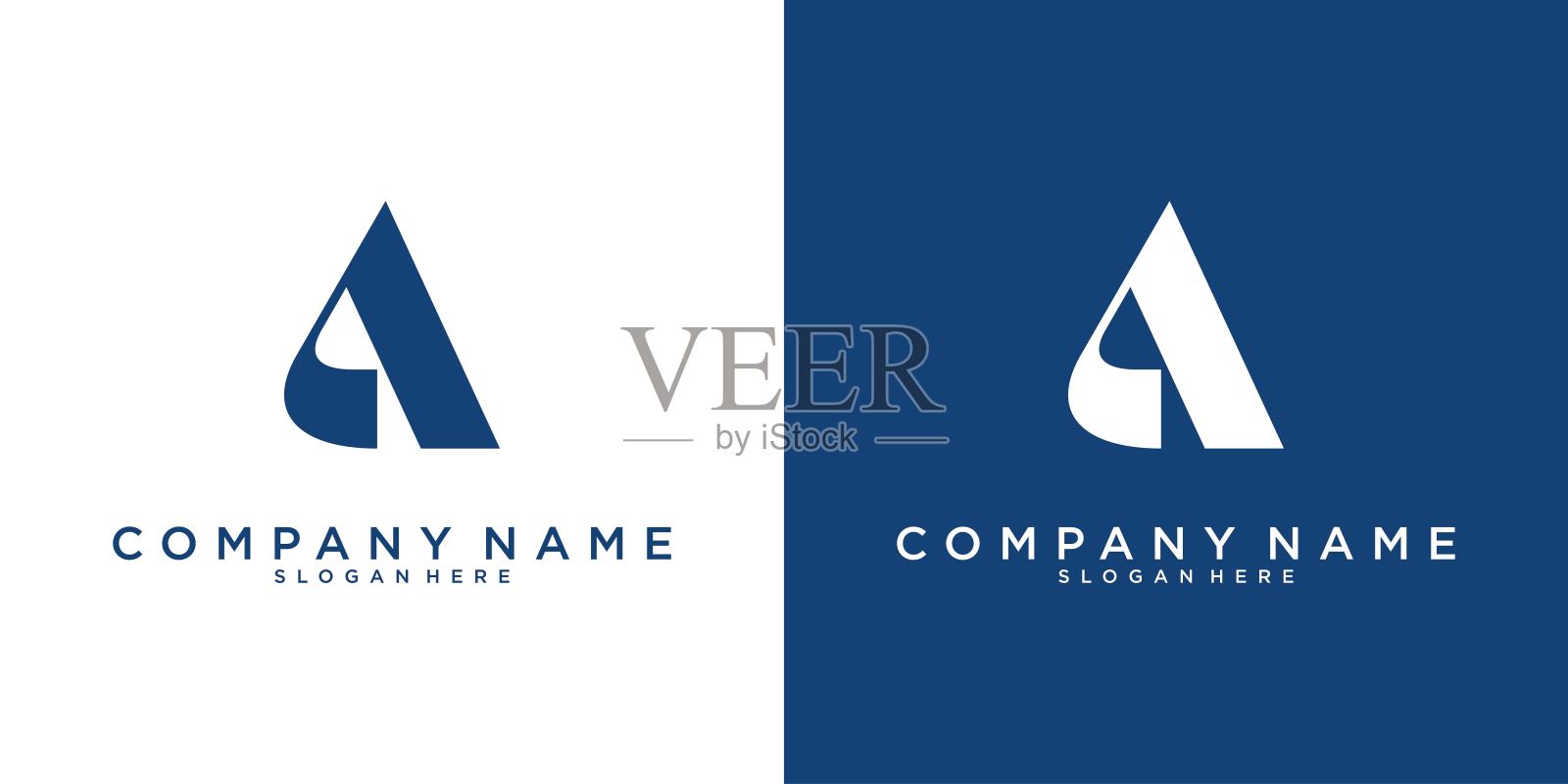 字母A标志设计概念。插画图片素材