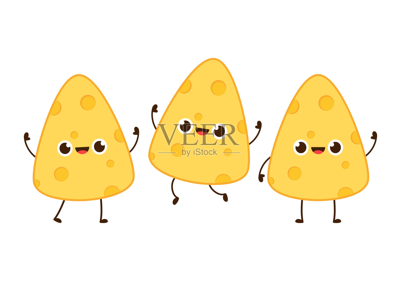 奶酪人物设计。白色背景的奶酪。的象征。吉祥物。设计元素图片