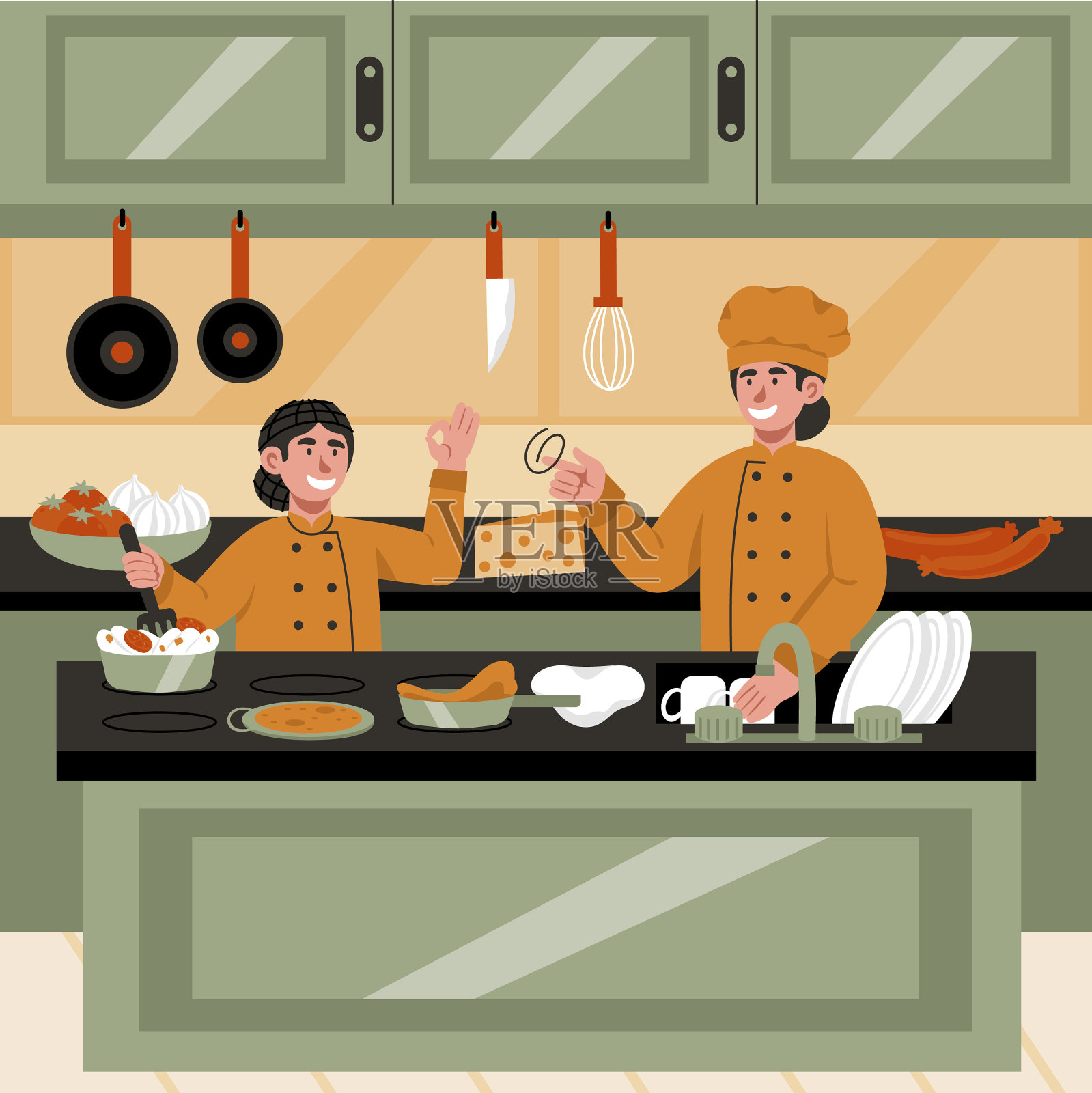 平国际厨师日插画图片素材