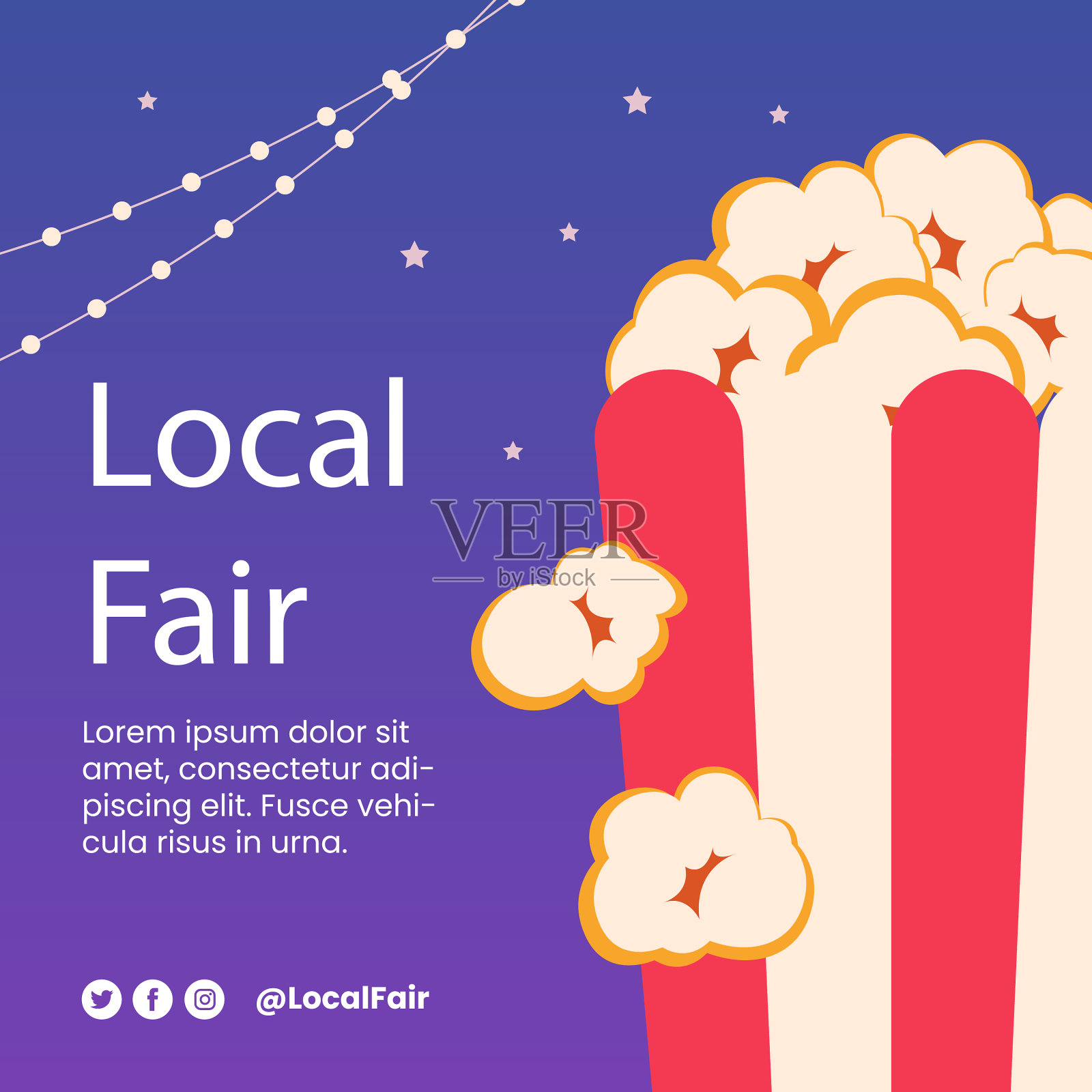 平地本地集市张贴设置插画图片素材