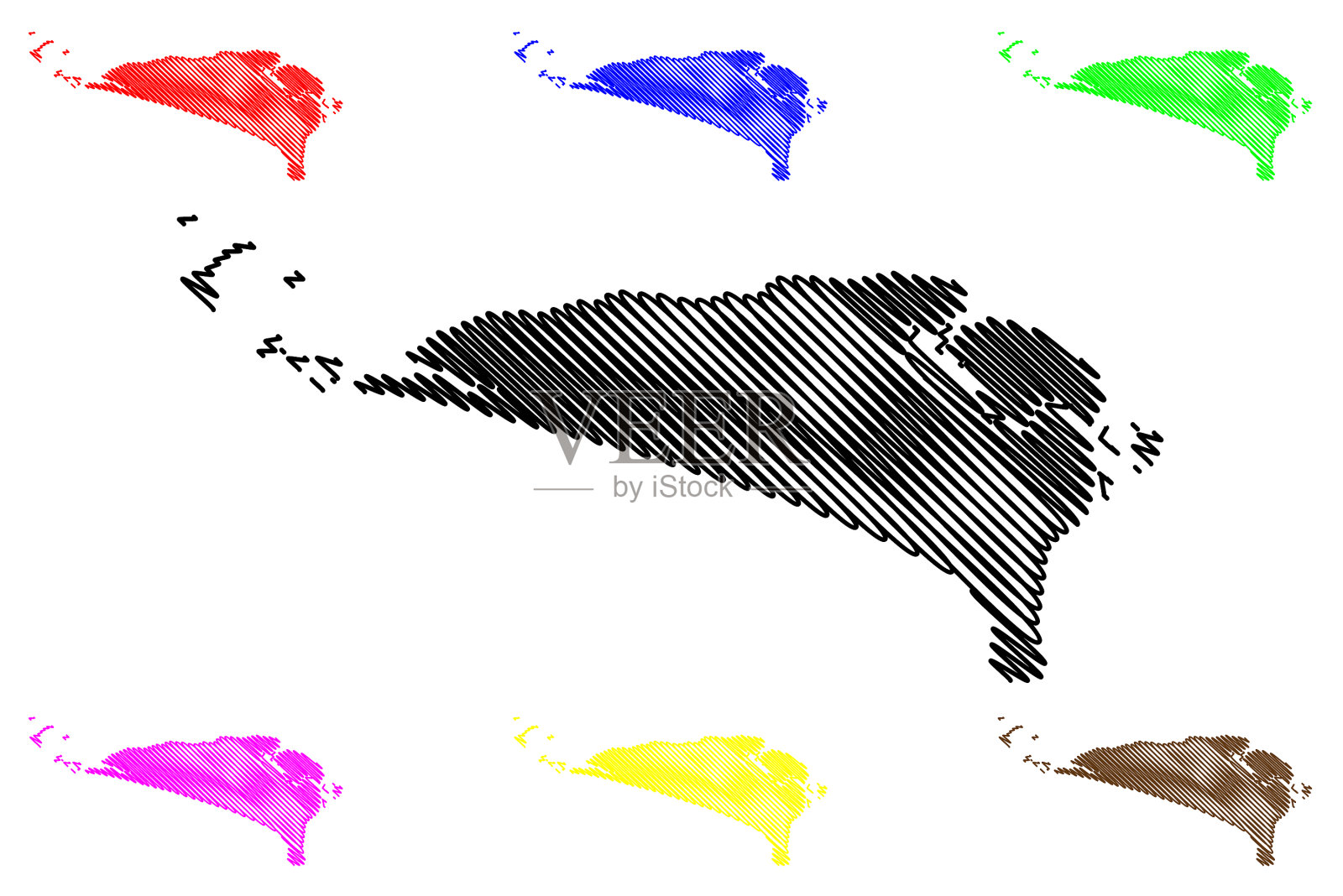 谢尔布罗和龟岛共和国插画图片素材