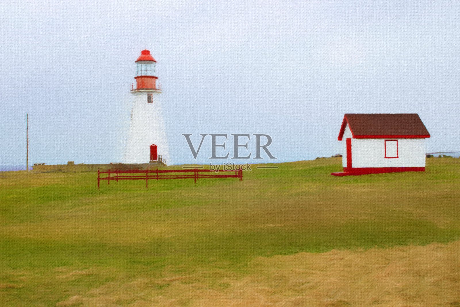 加拿大灯塔的数字操作照片摄影图片