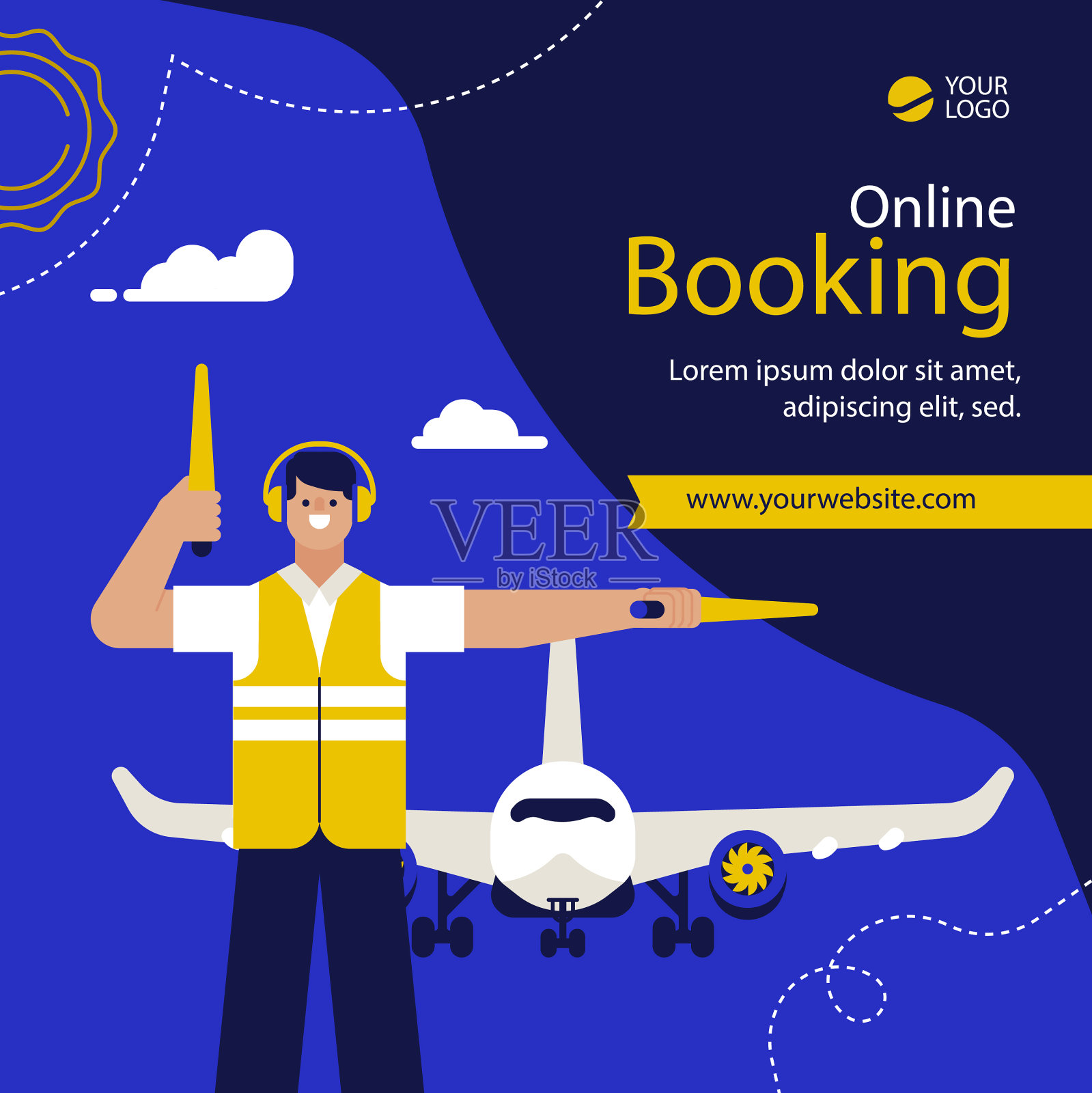 平航服务公司岗位设置图标素材