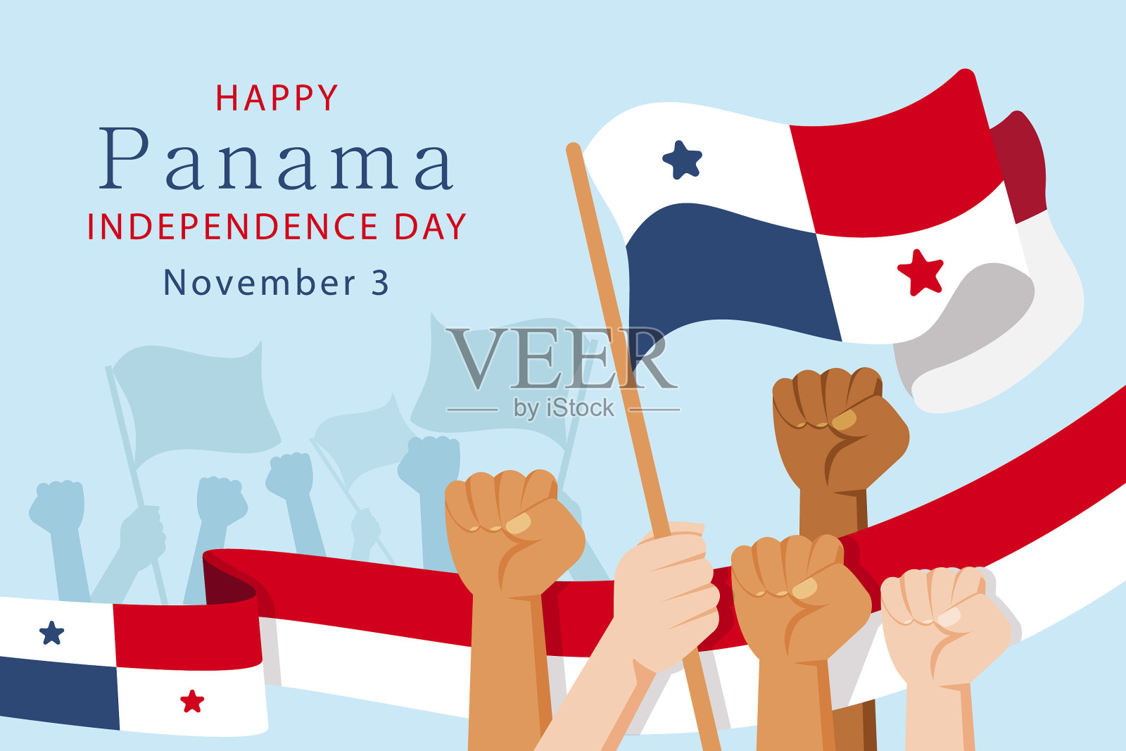 扁巴拿马独立日插画图片素材