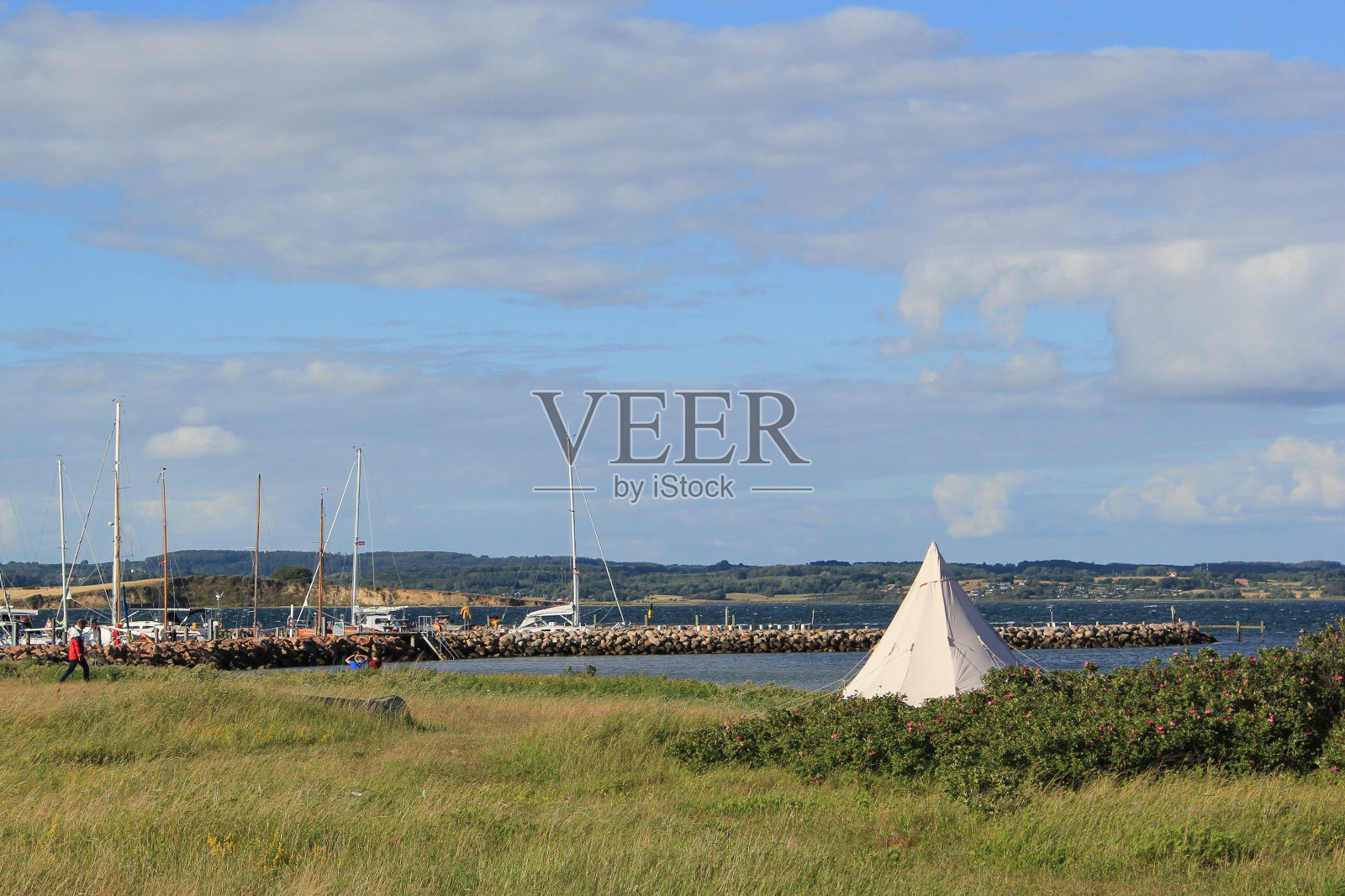 帆船停泊在港口照片摄影图片