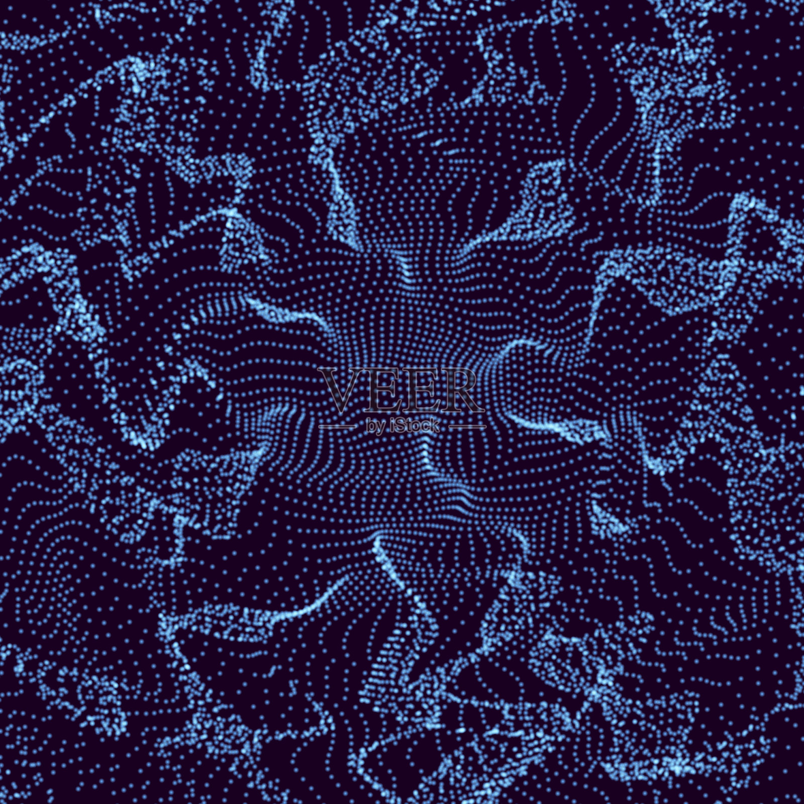 粒子围绕中心抽象的波状舞蹈插画图片素材