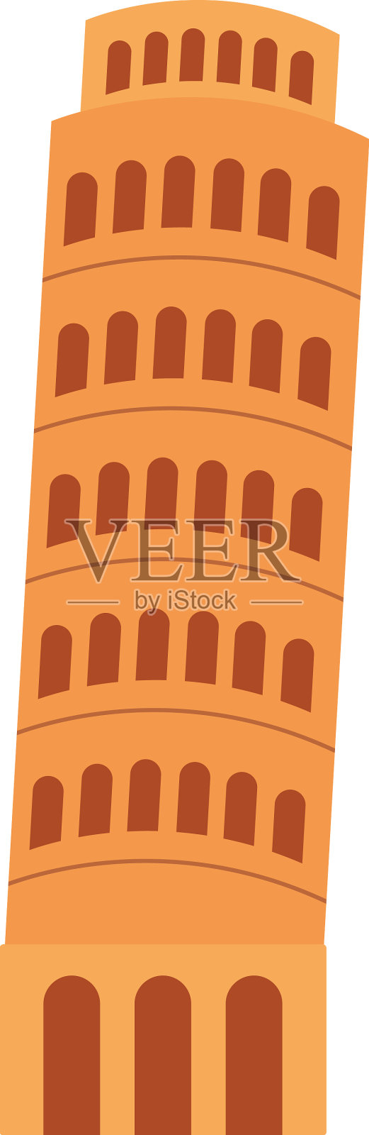 比萨斜塔图标设计元素图片